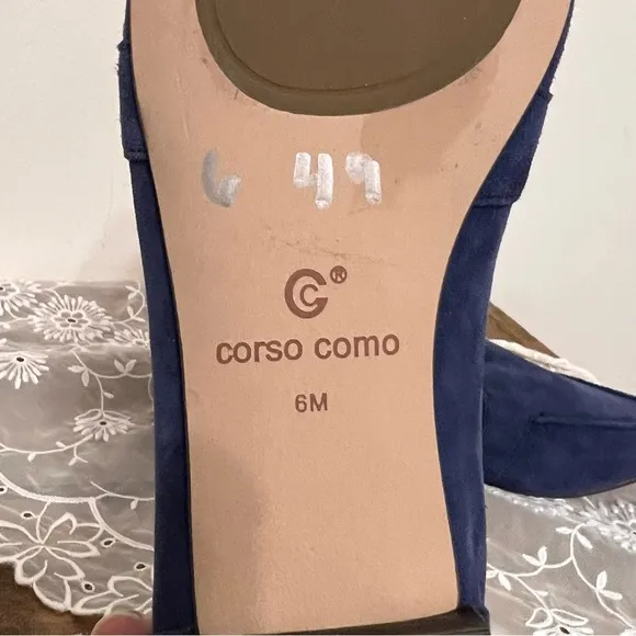 NWOT Corso Como Jatiba Blue Suede Leather Loafer Shoes