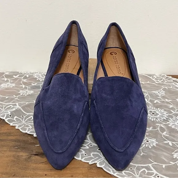 NWOT Corso Como Jatiba Blue Suede Leather Loafer Shoes