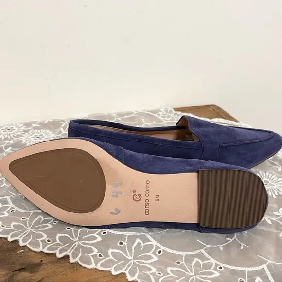 NWOT Corso Como Jatiba Blue Suede Leather Loafer Shoes