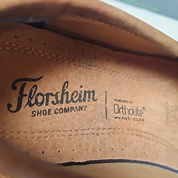 NWOT Florsheim Hamptons Venetian Loafers Shoes Ortholite Moc Toe Leather Brown 8