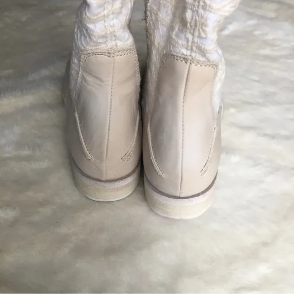 NWOT Free People Bren Textile Embroidery Slouch Leather Boot