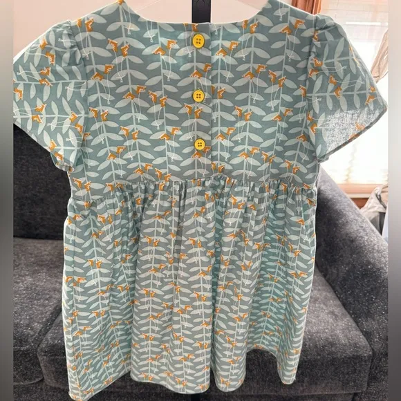 NWOT Little Moony 3-4Y Cotton Dress with Tulip Sleeves and Bow