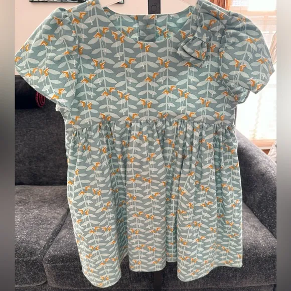 NWOT Little Moony 3-4Y Cotton Dress with Tulip Sleeves and Bow