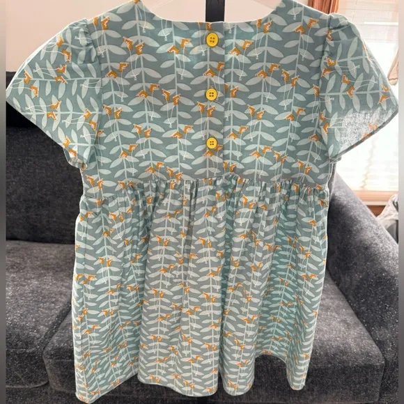 NWOT Little Moony 3-4Y Cotton Dress with Tulip Sleeves and Bow
