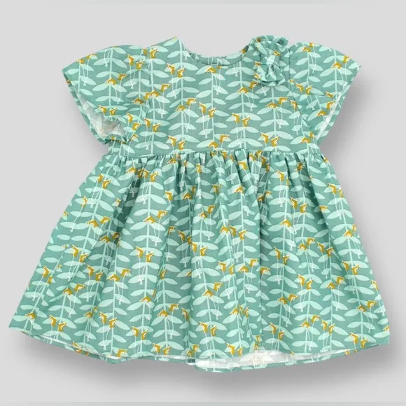 NWOT Little Moony 3-4Y Cotton Dress with Tulip Sleeves and Bow