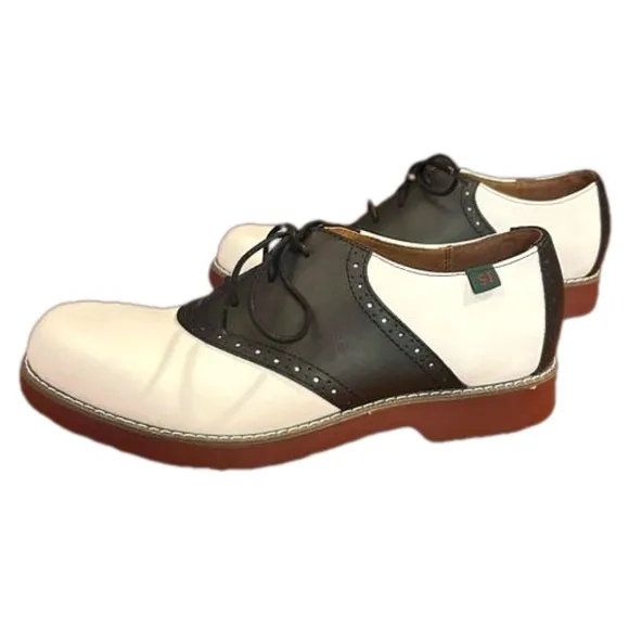 NWOT School Issue Varsity Saddleback Loafers White Black Shoes