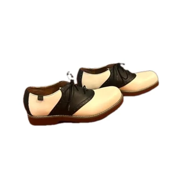 NWOT School Issue Varsity Saddleback Loafers White Black Shoes