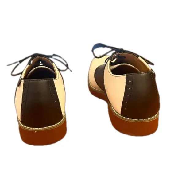 NWOT School Issue Varsity Saddleback Loafers White Black Shoes