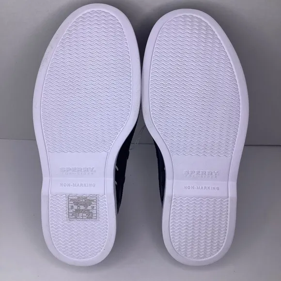 NWOT! Sperry Float Boat Black/White Rubber Women’s Slip On Shoes Sz 9M