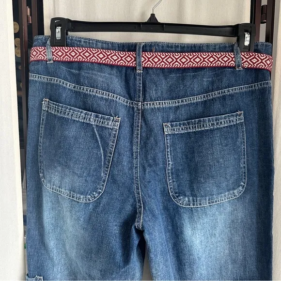 NWOT Sundance Jolienne Lightweight Denim Cargo Jogger Pants High Rise 10