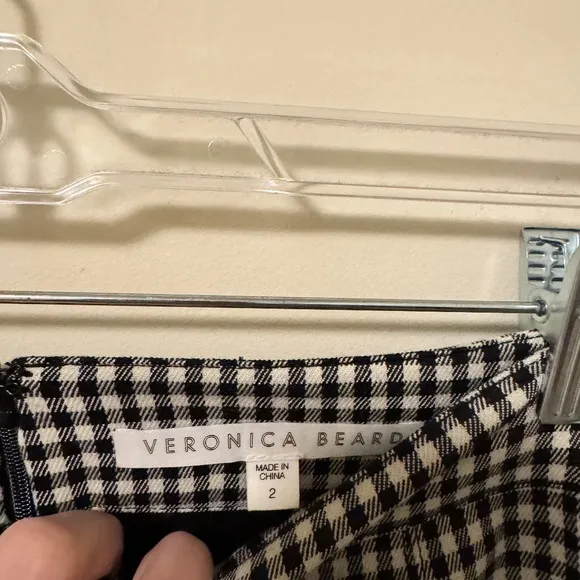NWOT SZ 2 VERONICA BEARD Francesca PLAID B&amp;W RUFFLED skirt women MINI MSRP: $375