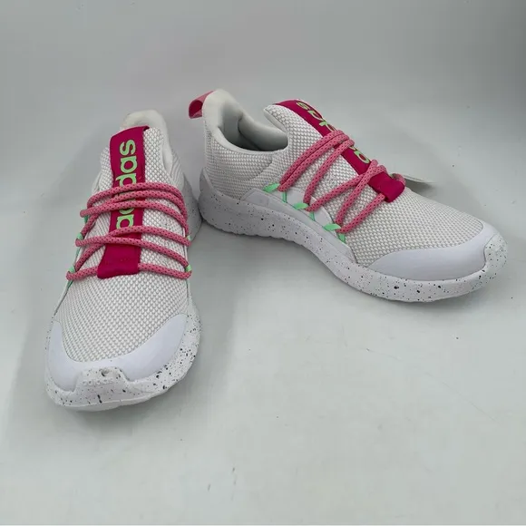 NWT! 👞 Adidas Girl’s Lite Racer Adapt 5.0 White Pink Running Shoes - Size 6