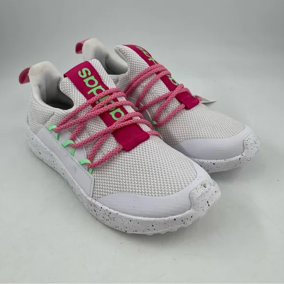 NWT! 👞 Adidas Girl’s Lite Racer Adapt 5.0 White Pink Running Shoes - Size 6