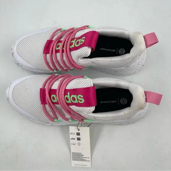 NWT! 👞 Adidas Girl’s Lite Racer Adapt 5.0 White Pink Running Shoes - Size 6