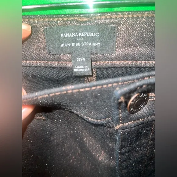 NWT Beautiful Banana Republic Bronze Metallic Straight Leg Jeans size 27