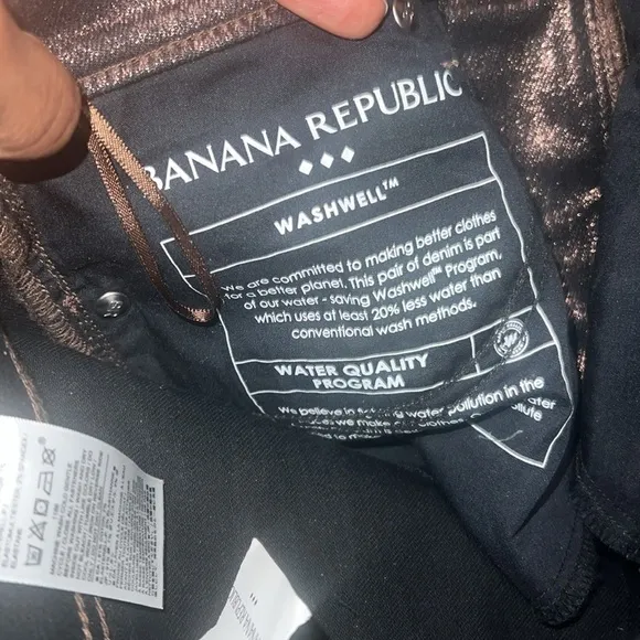 NWT Beautiful Banana Republic Bronze Metallic Straight Leg Jeans size 27