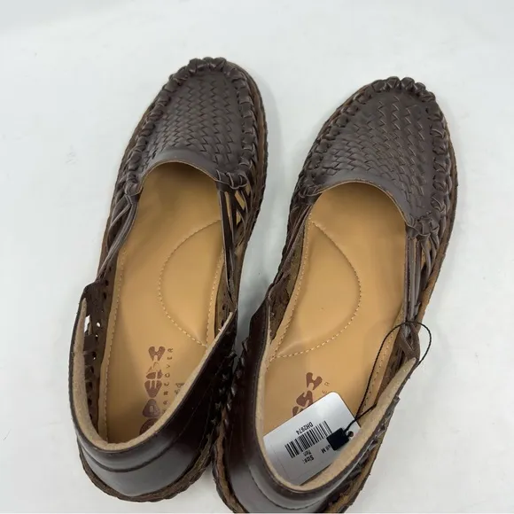 NWT Desi Hangover Hola Brown Leather Braided Huaraches Loafers Size 11