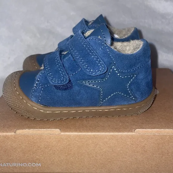 NWT NATURINO KOLDE 2 VL First-steps Leather and Suede Shoes in Blue