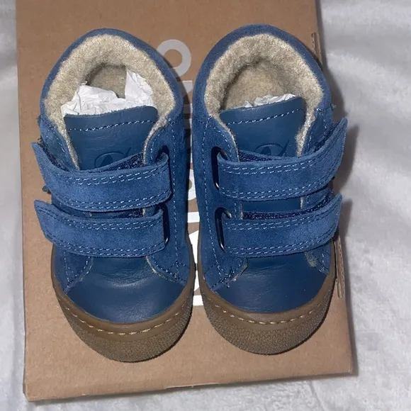 NWT NATURINO KOLDE 2 VL First-steps Leather and Suede Shoes in Blue