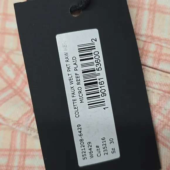 NWT Paige Pink Coral Plaid Cropped Flare Jean Trousers Size 30
