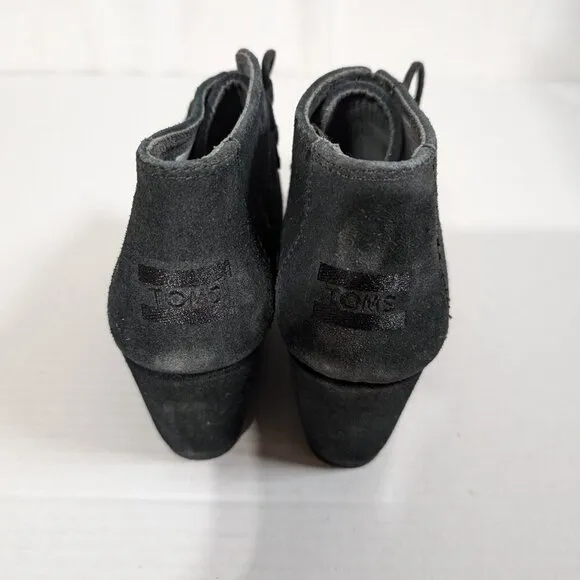 NWT Toms WMN Kala size 8.5 black suede wedge