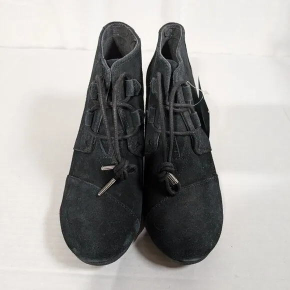 NWT Toms WMN Kala size 8.5 black suede wedge