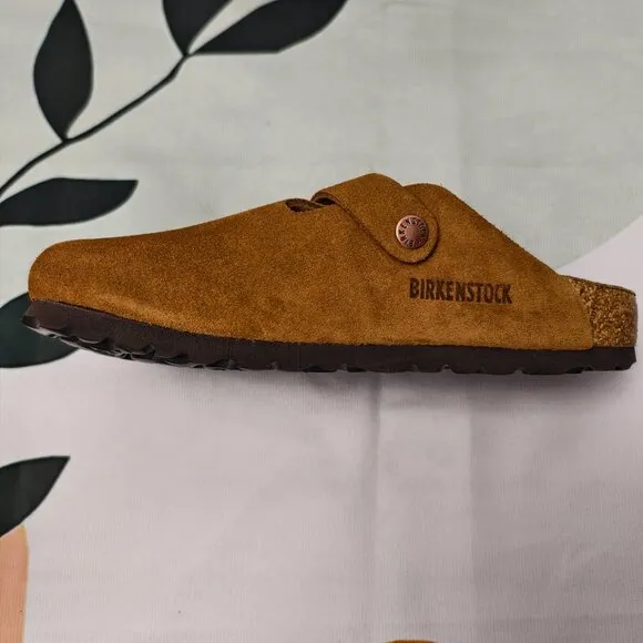 NWT - Women's Mink Suede Birkenstock Boston Shoes - Narrow Fit