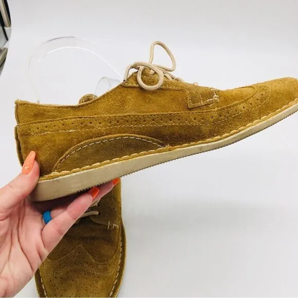 Oliberte Suede Leather Wing Tip Shoes Size 41