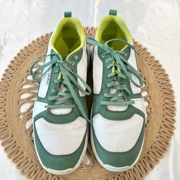 Olukai Bright White/Leaf 'Anau Men's Pickleball Shoes 10545-WBSE M12