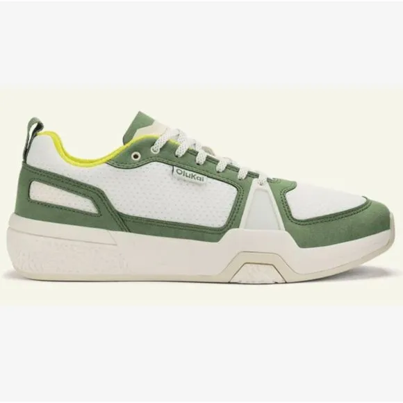 Olukai Bright White/Leaf 'Anau Men's Pickleball Shoes 10545-WBSE M12