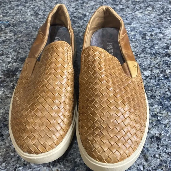 Olukai Lae‘ahi Lauhala men leather summer shoes Sz 8