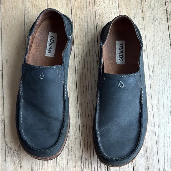 Olukai Men's Black Loafers