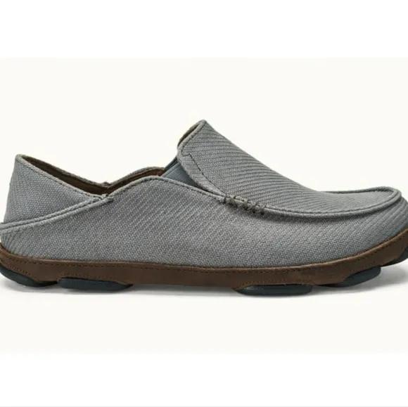 Olukai Mens Moloa Kapa Loafer Charcoal Slip on shoes sz 11.5