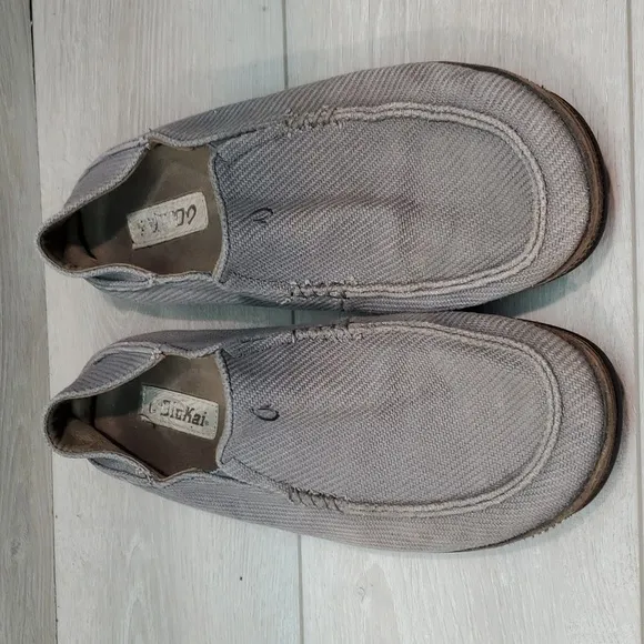 Olukai Mens Moloa Kapa Loafer Charcoal Slip on shoes sz 11.5