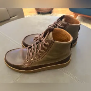 Olukai Molina Boots Brown Green Size 11 Comfort Water Leather Shoes
