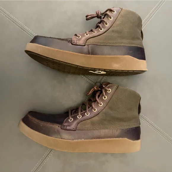 Olukai Molina Boots Brown Green Size 11 Comfort Water Leather Shoes