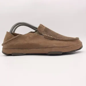 Olukai Moloa Kohana Loafers Men's 8 M Brown Leather Slip On Comfort Shoes