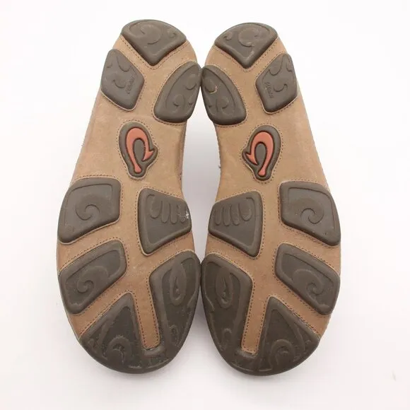 Olukai Moloa Kohana Loafers Men's 8 M Brown Leather Slip On Comfort Shoes