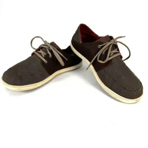 OluKai Nohea Moku Shoes Mens Size 9.5 Brown Tan Slip Lace Up Low Top Casual