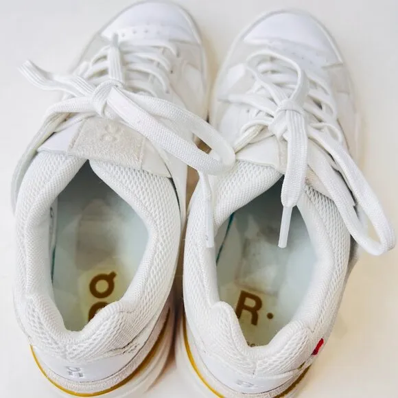 On cloud The Roger women sneakers , white/gray/green, Size 8.5