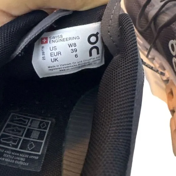 On Cloud Womens Running Shoes W8 EUR39 UK6 Gray &amp; Black