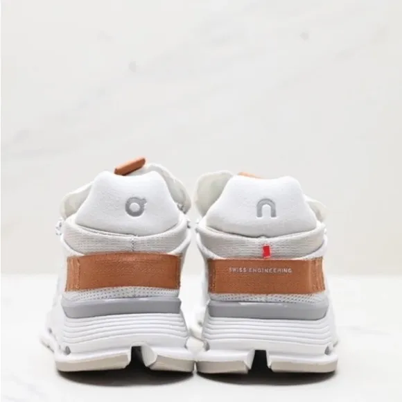 ON Running White and Brown Sneakers