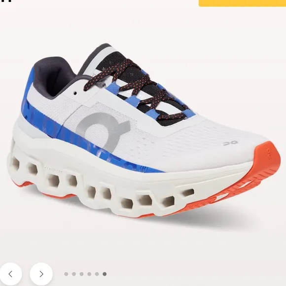 ON Woman's Cloudmonster, Frost/Cobalt, Size 7.5