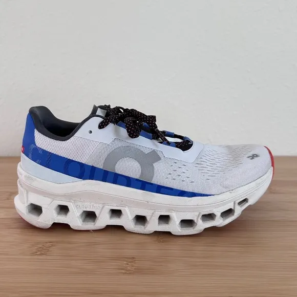 ON Woman's Cloudmonster, Frost/Cobalt, Size 7.5