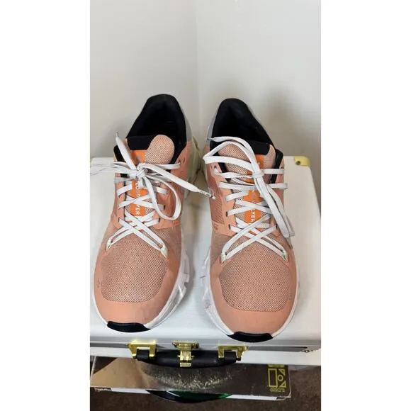 ON Women's Cloudflyer 4 Running Sneaker Shoes, Peach/aloe, Size 9