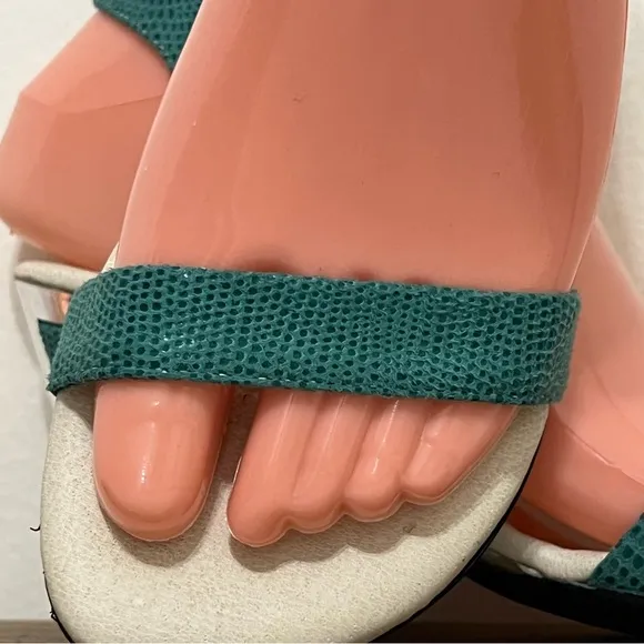 Onex Green Italian Leather Heeled Sandals