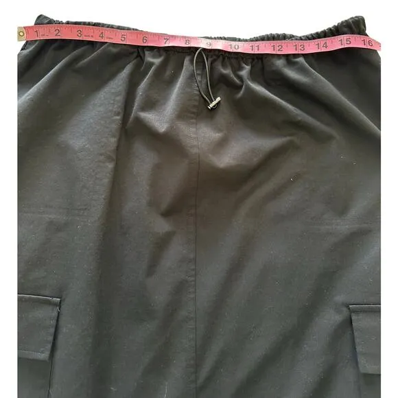 Open Edit Drawstring Maxi Cargo Skirt / Large - Black
