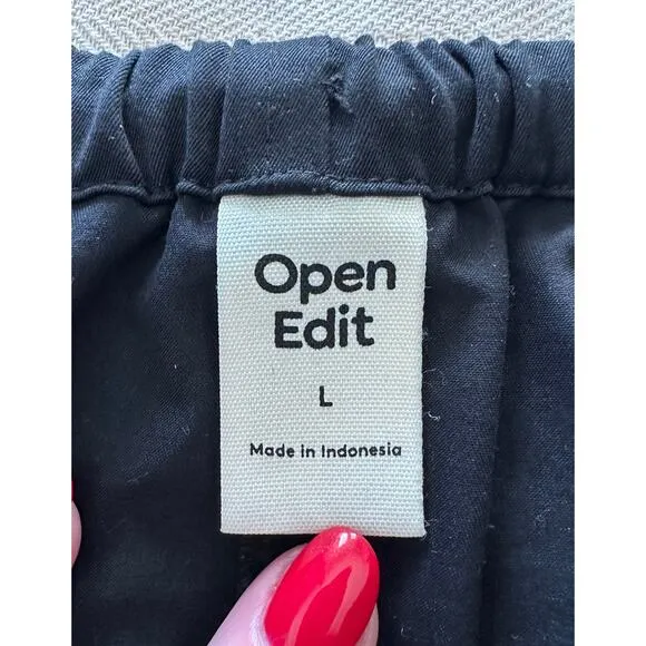 Open Edit Drawstring Maxi Cargo Skirt / Large - Black