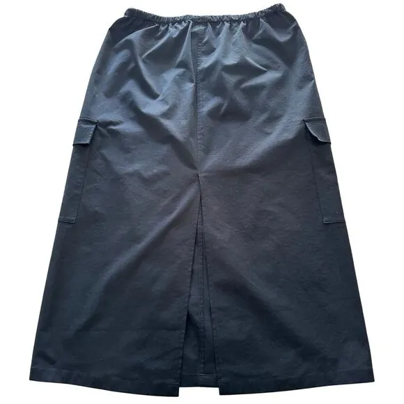Open Edit Drawstring Maxi Cargo Skirt / Large - Black