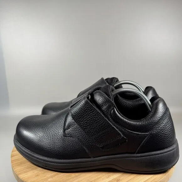 Orthofeet Broadway 510 Black Leather Comfort Shoes Men’s Size 10 4E Wide
